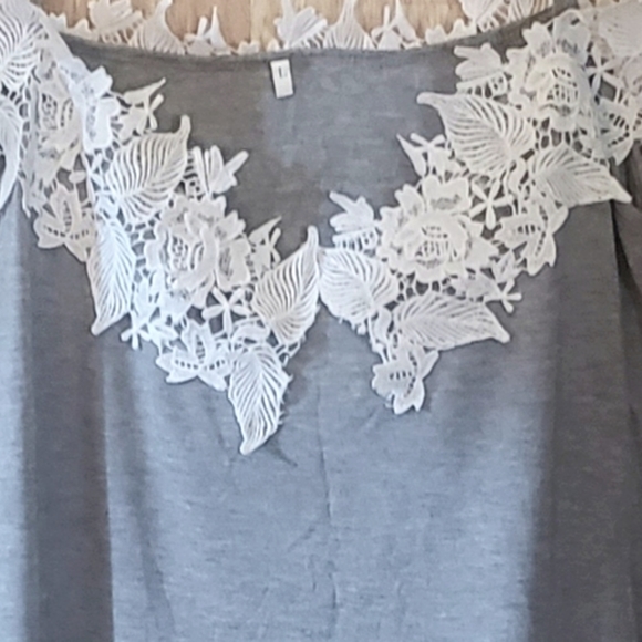Crochet/Lace Off Shoulder Top - Picture 7 of 11